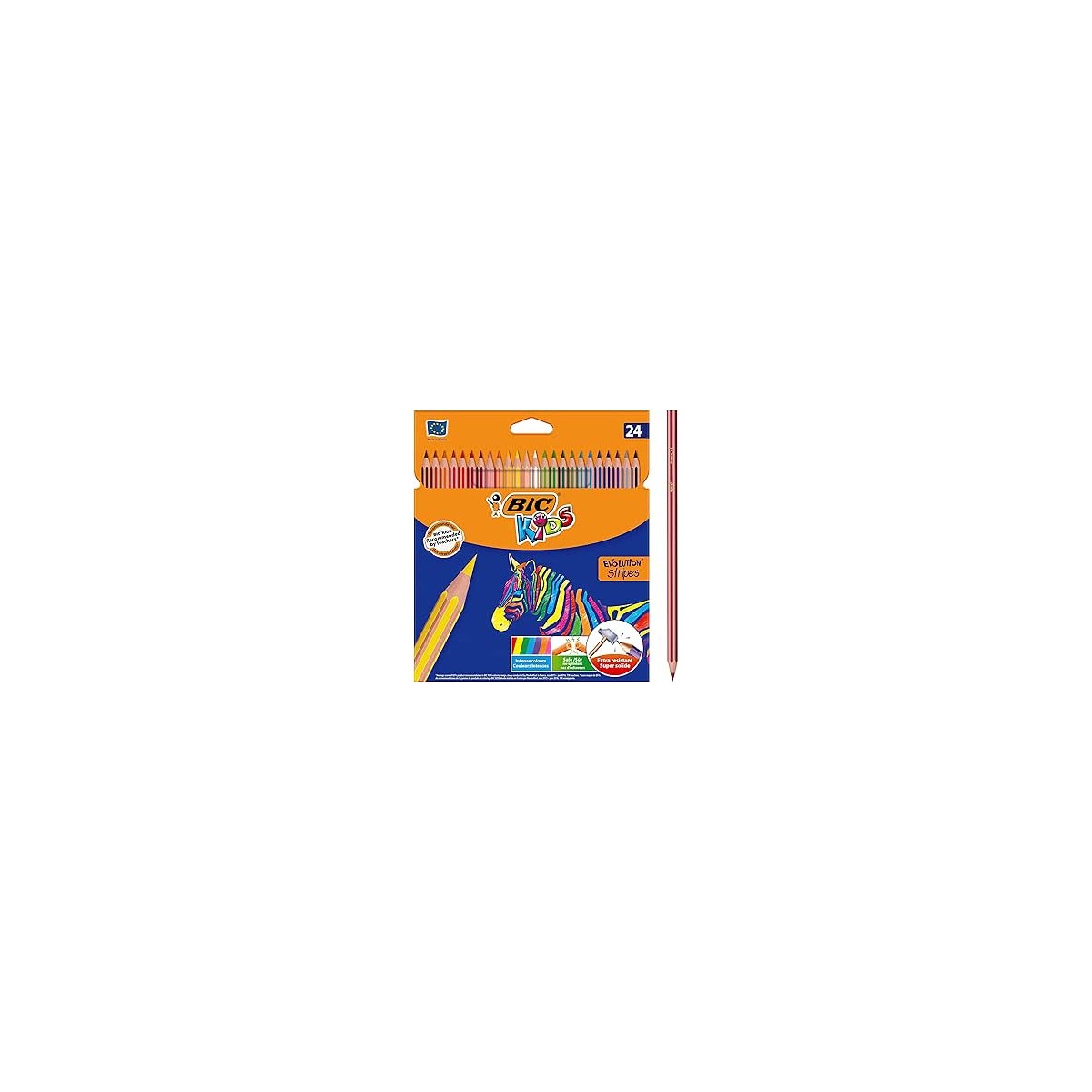 BLISTER 24 LAPICES DE COLORES EVO STRIPES COLORES SURTIDOS BIC 9505251