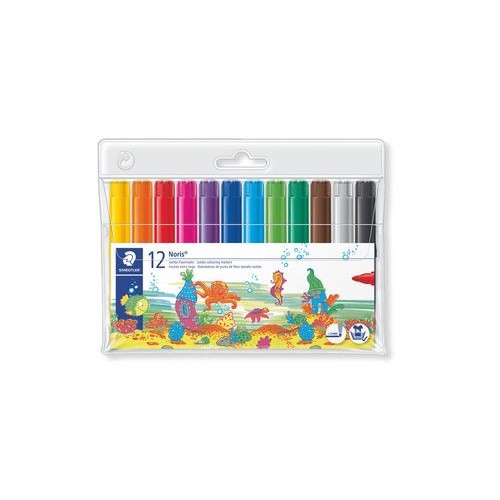 1403-ESTUCHE 12 ROTULADORES ESCOLARES NORIS CLUB TRAZO 3MM. SURTIDOS STAEDTLER 340 WP12