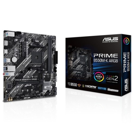 14036-PLACA ASUS PRIME B550M-K ARGB,AMD,AM4,B550,2DDR4,64GB,DP+HDMI,GBLAN,4SATA3+2XM.2,6USB3.2,MATX