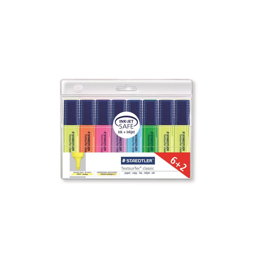 1406-ESTUCHE 6+2 MARCADORES FLUORESCENTES TEXTSURFER CLASSIC 1-5MM. SURTIDOS STAEDTLER 364 A WP8 1406-ESTUCHE 6+2 MARCADORES FLUORESCENTES TEXTSURFER CLASSIC 1-5MM. SURTIDOS STAEDTLER 364 A WP8