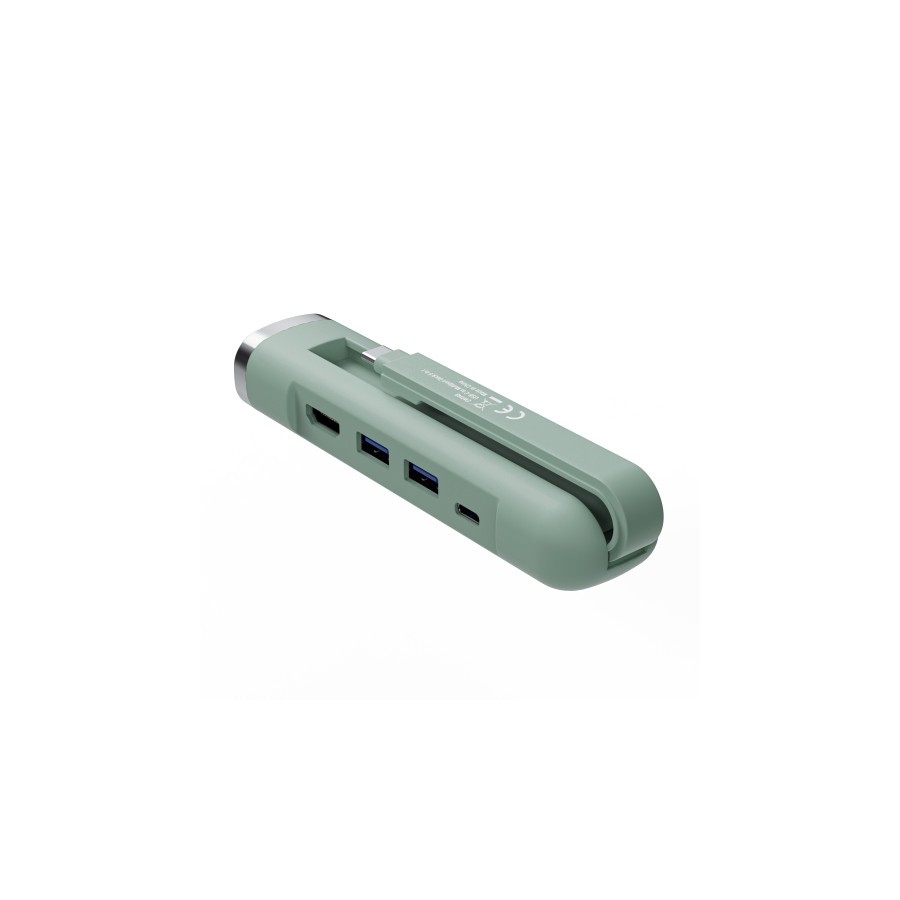 14360-Ewent EW1148 base para portatil y replicador de puertos Alambrico USB 3.2 Gen 1 (3.1 Gen 1) Type-C Verde