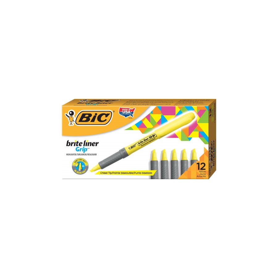1458-MARCADOR FLUORESCENTE HIGHLIGHTER GRIP TRAZO 1,5-3,3MM. AMARILLO BIC 811935 1458-MARCADOR FLUORESCENTE HIGHLIGHTER GRIP TRAZO 1,5-3,3MM. AMARILLO BIC 811935