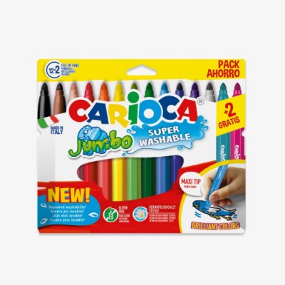 CAJA 122 ROTULADORES COLORES SURTIDOS JUMBO SUPERLAVABLE CARIOCA 40567