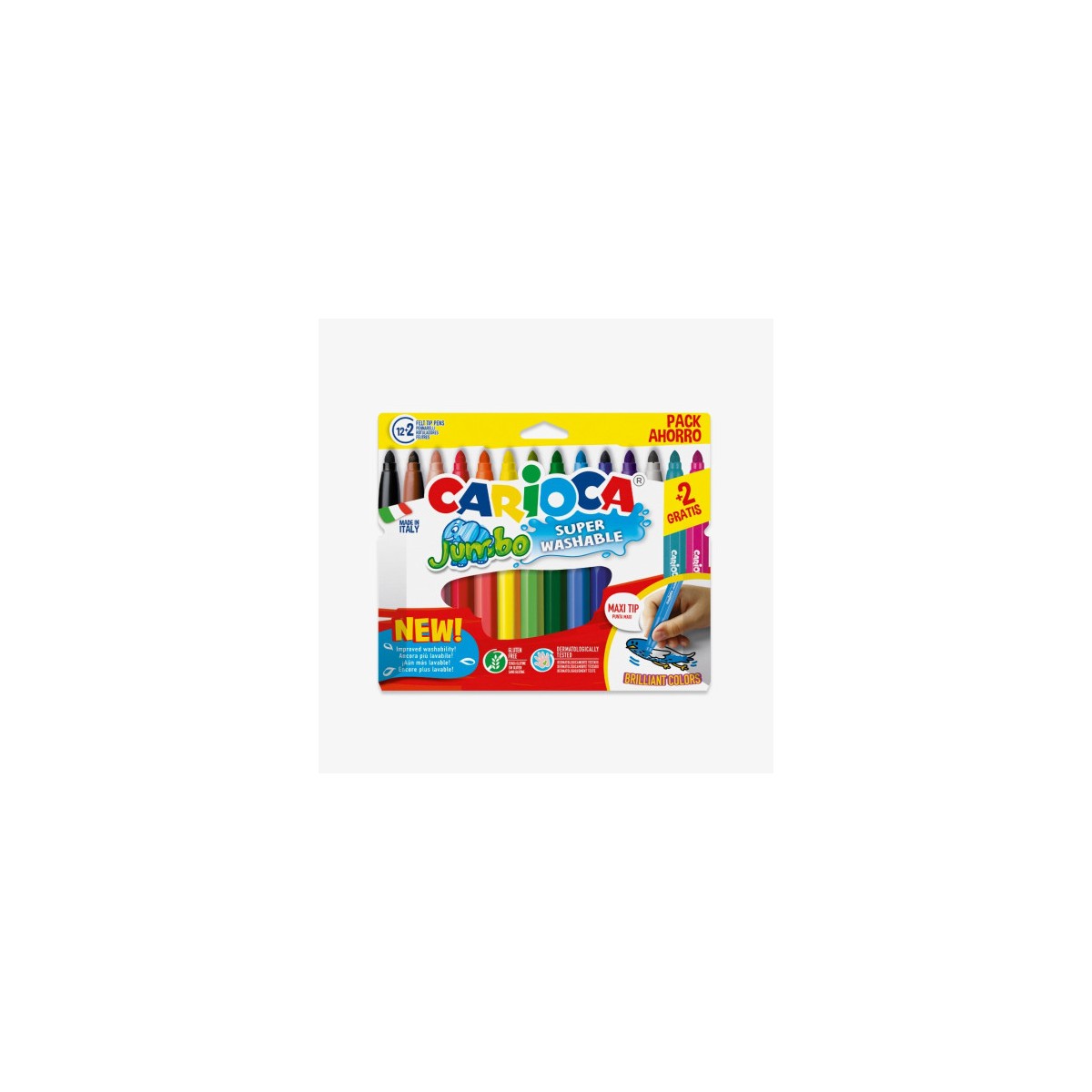 CAJA 122 ROTULADORES COLORES SURTIDOS JUMBO SUPERLAVABLE CARIOCA 40567