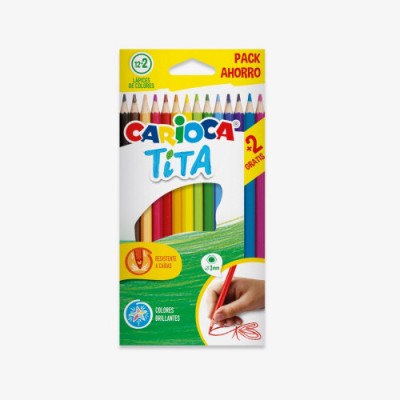 CAJA 122 LAPICES COLORES SURTIDOS RESINA TITA CARIOCA 43878