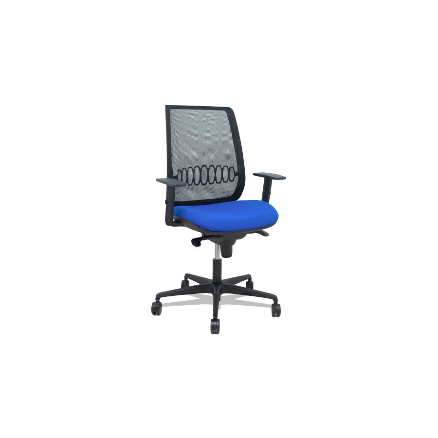 14932-SILLA ALARES SINCRO MALLA NEGRA BALI AZUL BRAZO REGULABLE PIQUERAS Y CRESPO 397SM840B229B10B68R65