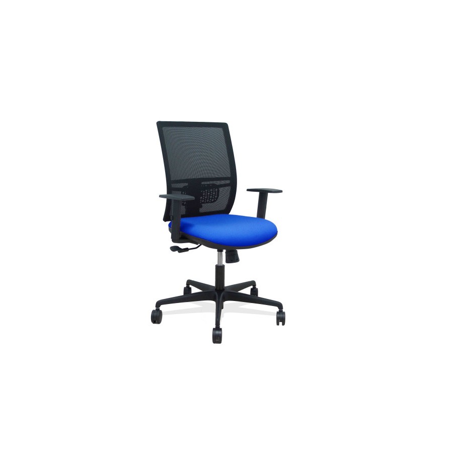 14941-SILLA YUNQUERA SINCRO MALLA NEGRA BALI AZUL BRAZO REGULABLE PIQUERAS Y CRESPO 400SM840B229B10B68R65