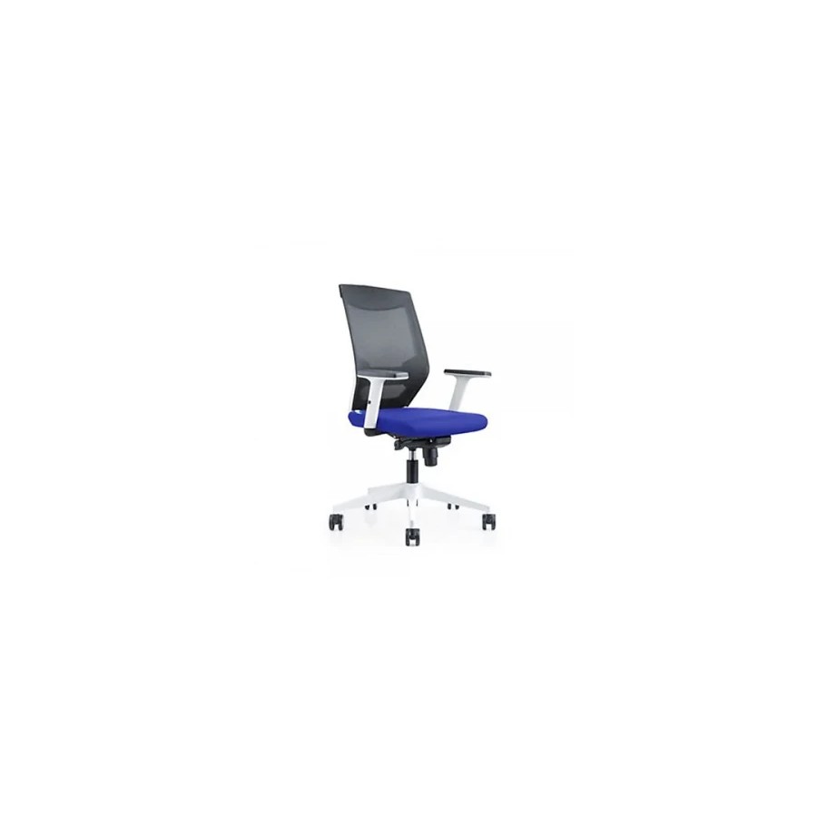 14947-SILLA DE OFICINA TAPIZADO EN TELA SISTEMA DE INCLINACION SINCRO COLOR DEL ASIENTO AZUL Y RESPALDO NEGRO ROCADA 908