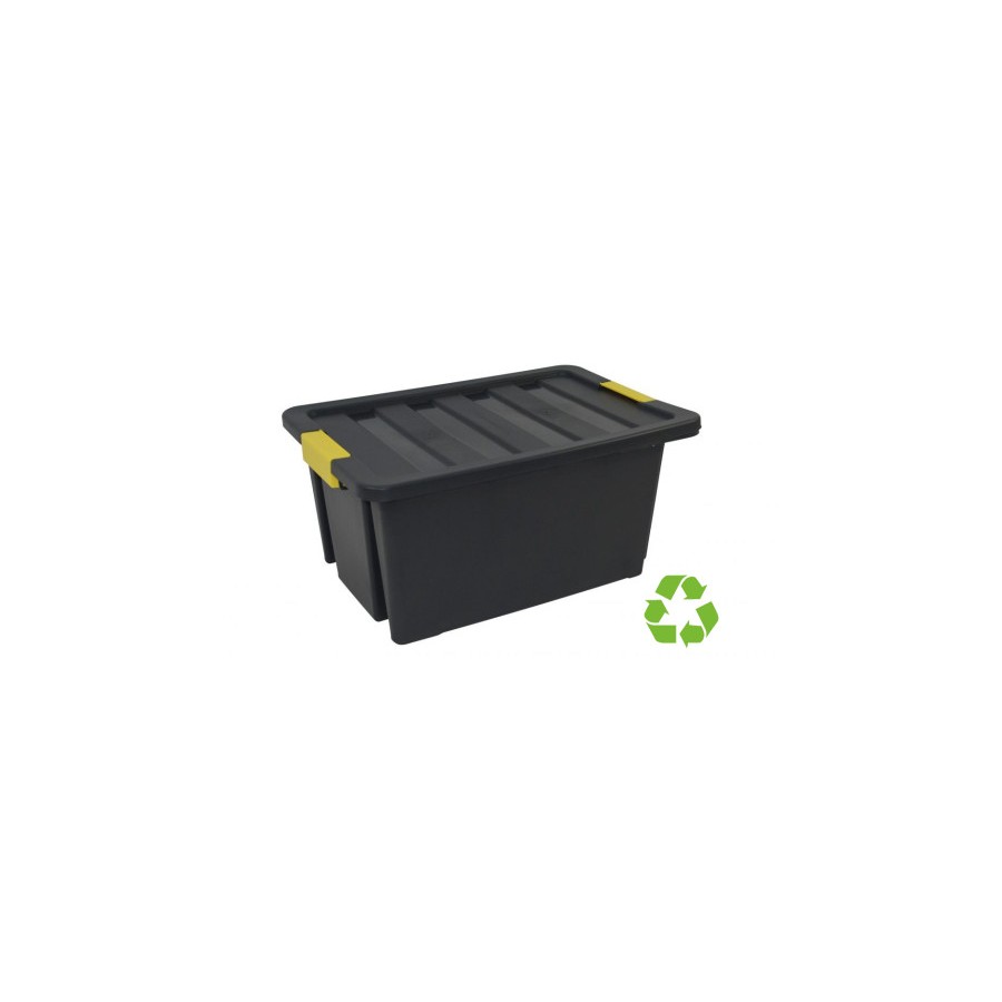 15024-CAJA SOSTENIBLE DE ALMACENAJE CON TAPA Y RUEDAS 55 LITROS 43X63X30CM PP NEGRO ARCHIVO 2000 CP1481055 NE