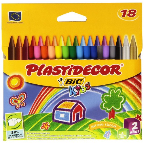 1504-ESTUCHE 18 CERAS DE COLOR QUE NO ENSUCIAN PLASTIDECOR 8757712