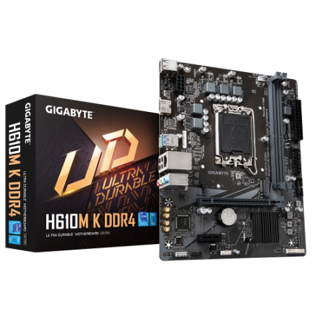 15067-PLACA GIGABYTE H610M K DDR4,INTEL,1700,H610,2DDR4,64GB,HDMI,GBLAN,2SATA3+M.2,4USB3.2,MATX