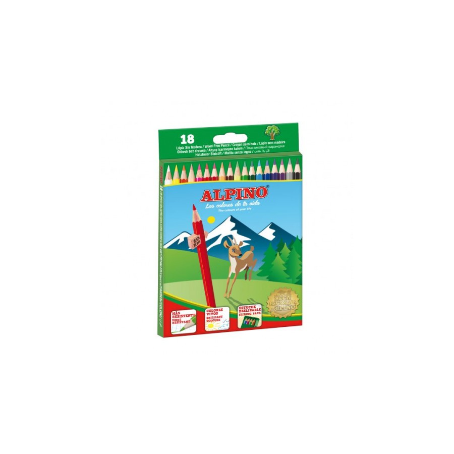 1518-ESTUCHE CARTON 18 UNIDADES LAPICES HEXAGONALES ALTA CALIDAD 3MM. COLORES SURTIDOS ALPINO AL010656 1518-ESTUCHE CARTON 18 UNIDADES LAPICES HEXAGONALES ALTA CALIDAD 3MM. COLORES SURTIDOS ALPINO AL010656