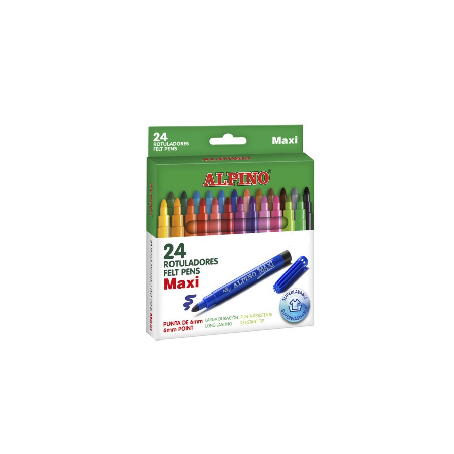 1522-ESTUCHE 24 UNIDADES ROTULADORES PUNTA GRUESA COLORES SURTIDOS ALPINO AR000007N 1522-ESTUCHE 24 UNIDADES ROTULADORES PUNTA GRUESA COLORES SURTIDOS ALPINO AR000007N
