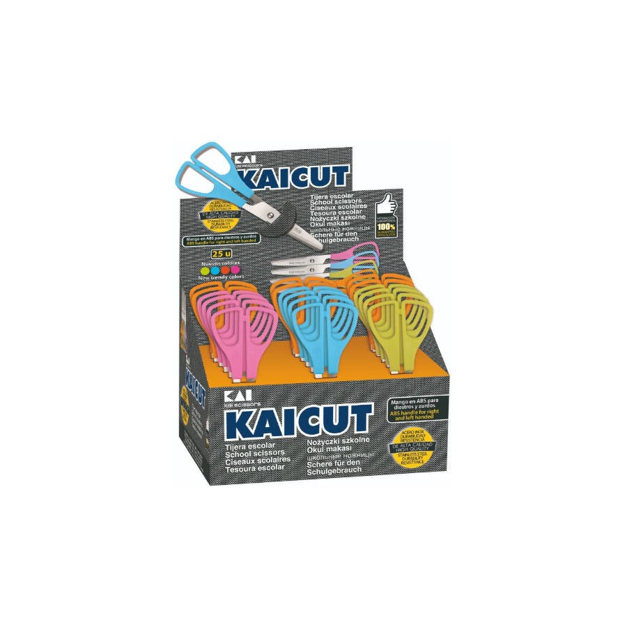 1527-EXPOSITOR DE 25 UNIDADES TIJERAS ESCOLARES KAICUT 13 CM. ALPINO PT0014 1527-EXPOSITOR DE 25 UNIDADES TIJERAS ESCOLARES KAICUT 13 CM. ALPINO PT0014