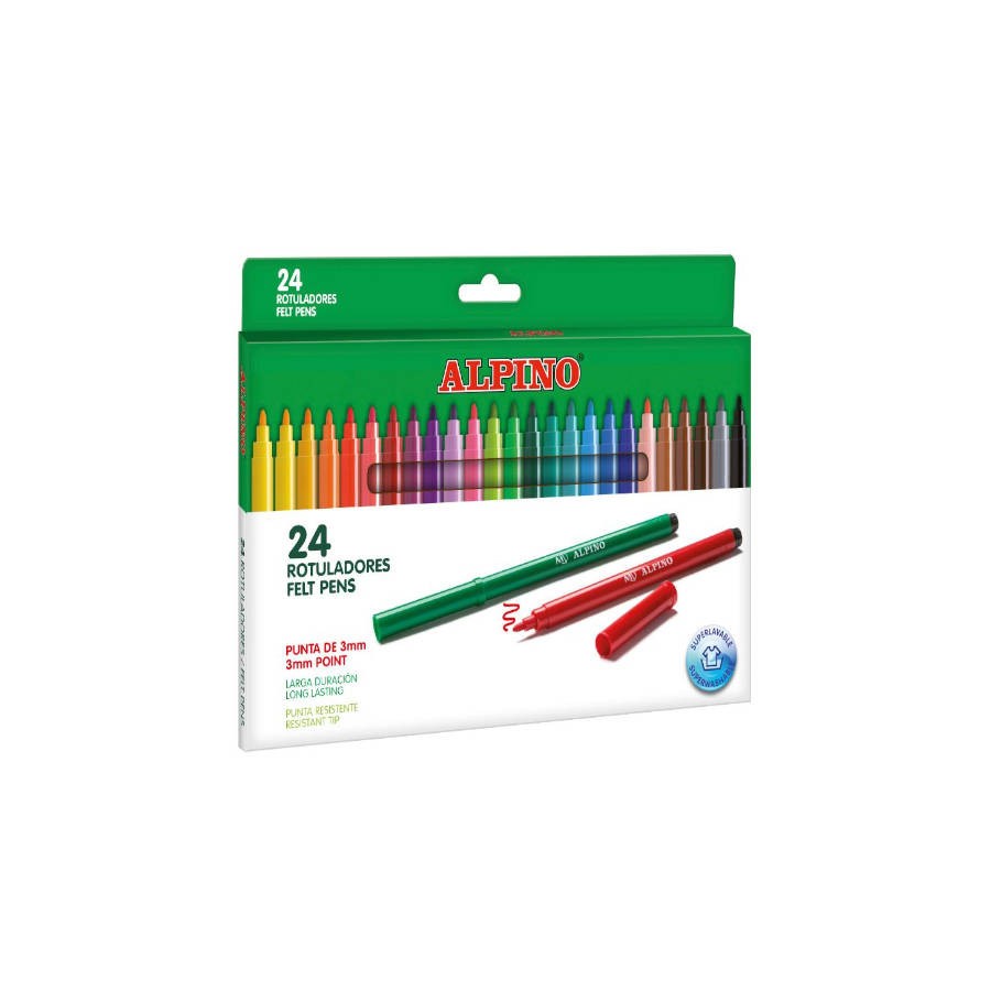 1531-ESTUCHE 24 UNIDADES ROTULADORES PUNTA FINA COLORES SURTIDOS ALPINO AR001003N 1531-ESTUCHE 24 UNIDADES ROTULADORES PUNTA FINA COLORES SURTIDOS ALPINO AR001003N
