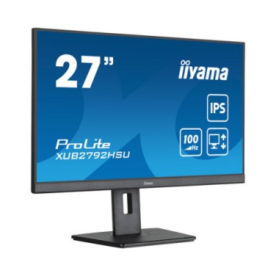 MONITOR IIYAMA 27 PROLITE XUB2792HSU B6 IPS 100HZ 04MS USB HDMI DISPLAYPORT ALT 2x2W ALTU GIRO INCLI PIVOT
