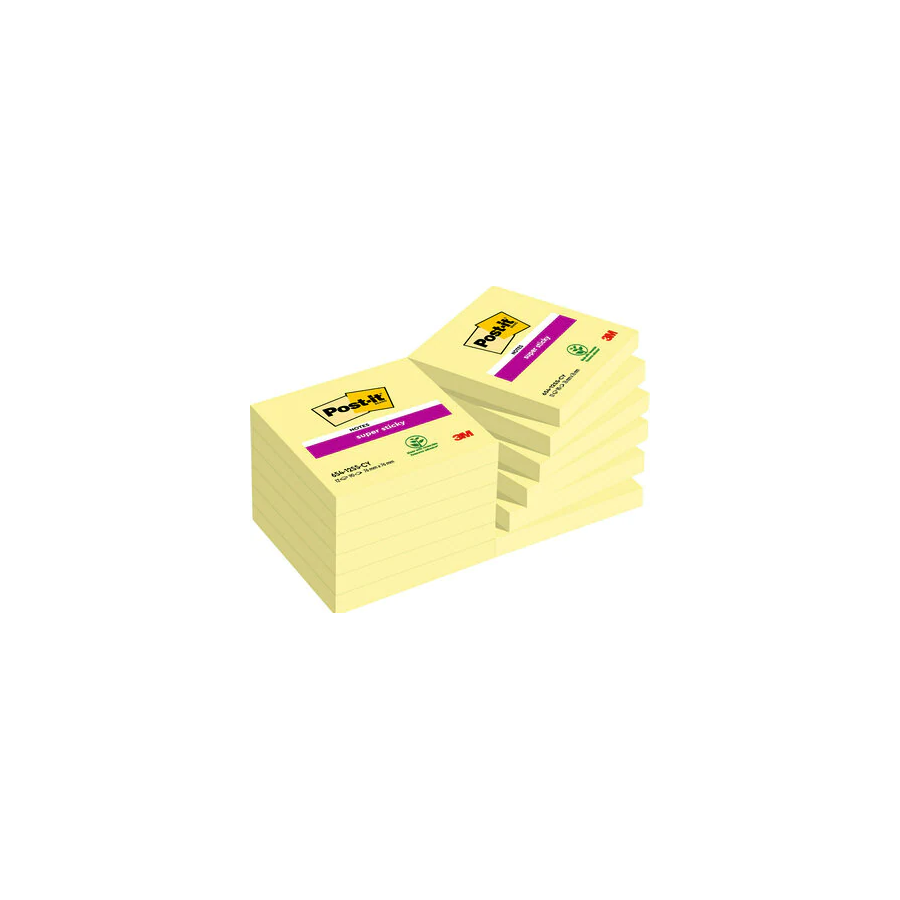 15528-PACK 12 BLOCS 90 HOJAS NOTAS ADHESIVAS 76X76MM SUPER STICKY SIN ENCELOFANADO INDIVIDUAL 654-12SSCY-EU POST-IT 7100 15528-PACK 12 BLOCS 90 HOJAS NOTAS ADHESIVAS 76X76MM SUPER STICKY SIN ENCELOFANADO INDIVIDUAL 654-12SSCY-EU POST-IT 7100
