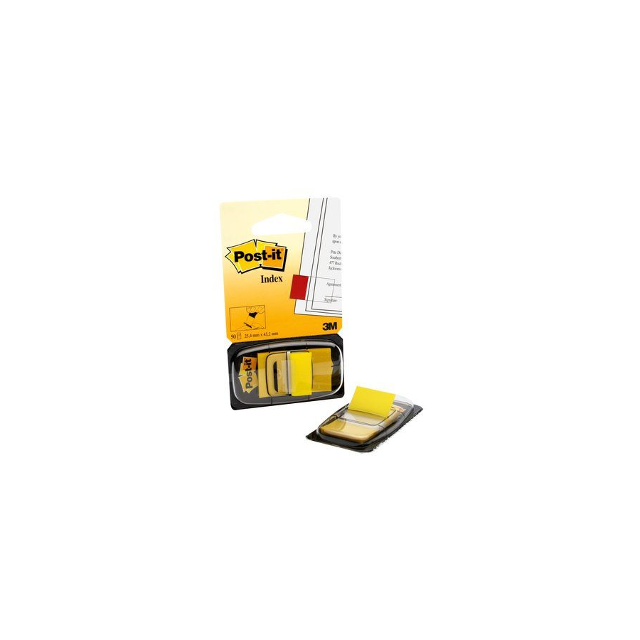 15613-BLISTER DISPENSADOR 50 MARCADORES INDEX AMARILLO 25,4X43,2MM 680-5 POST-IT 7100102671