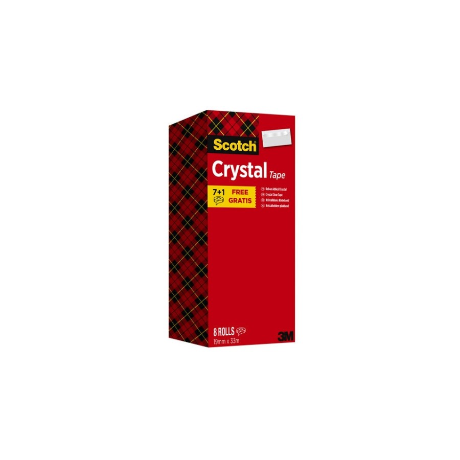 15653-PACK 7+1 ROLLOS CINTA SUPERTRANSPARENTE 19MM X 33M CRYSTAL 6-1933R8 SCOTH 7100026961 15653-PACK 7+1 ROLLOS CINTA SUPERTRANSPARENTE 19MM X 33M CRYSTAL 6-1933R8 SCOTH 7100026961