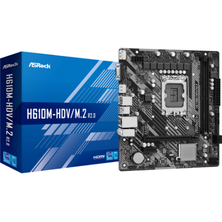 17122-Asrock H610M-HDV/M.2 R2.0 Intel H610 LGA 1700 micro ATX