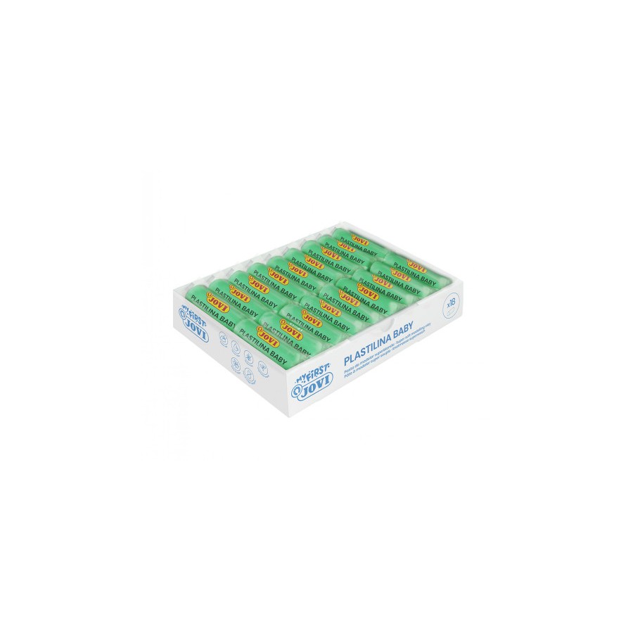 17312-MY FIRST PLASTILINA BABY CAJA 18 PASTILLAS PASTA PARA MODELAR SUPER BLANDA 38 G VERDE  NEW JOVI 37010