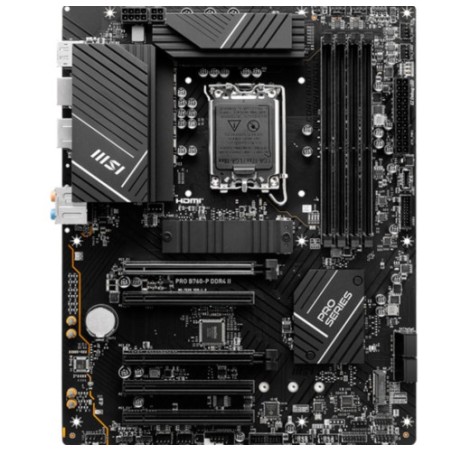 17390-PLACA MSI PRO B760-P II,INTEL,1700,B760,4DDR5,128GB,HDMI+DP,4SATA+2M.2,4USB 3.2+2USB-C,2.5GB,ATX