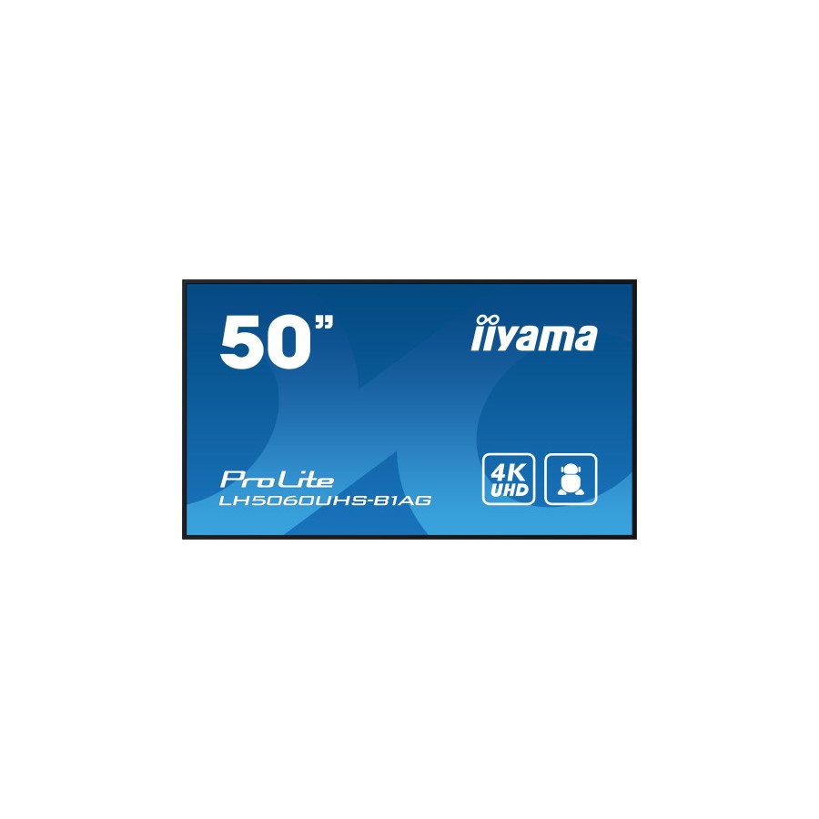 17536-MONITOR IIYAMA 50" 3840X2160, UHD, 500CD/M2, LANDSCAPE PORTRAIT, MM 2X 10W, 3X HDMI, USB 2.0 X2, WIFI, LAN, MEDIA