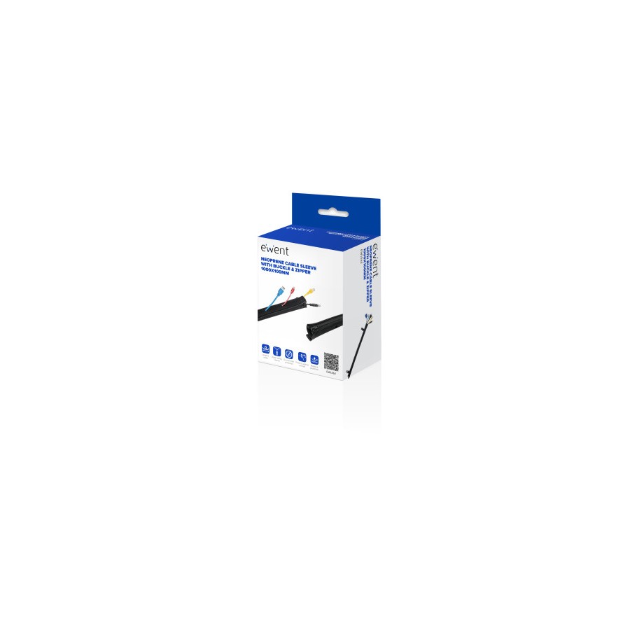 17596-Ewent EW1562 organizador de cables Universal Pasacables Negro 1 pieza(s)