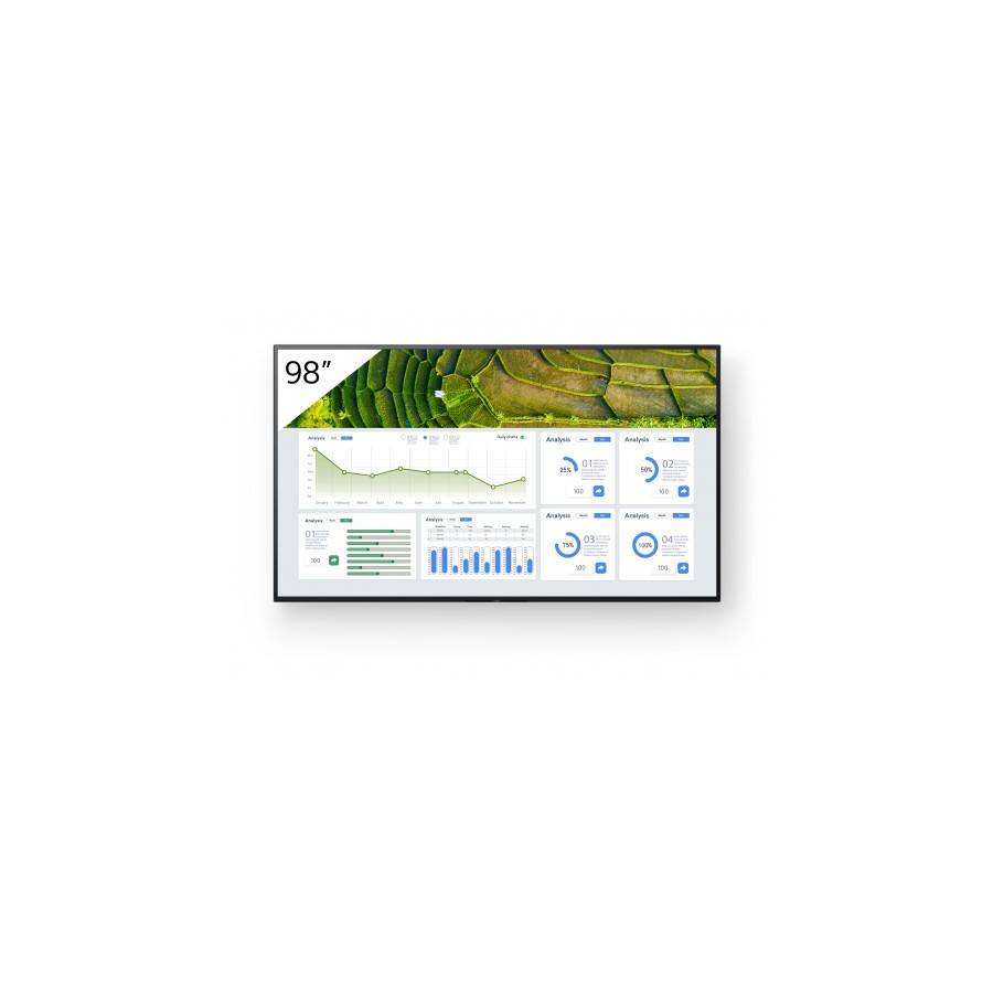 17657-MONITOR PROFESIONAL SONY BRAVIA 98" FULL ARRAY LED RESOL.  4K / HDR / BRILLO 440 / OPERACION 24/7 / HORIZ./APAISAD