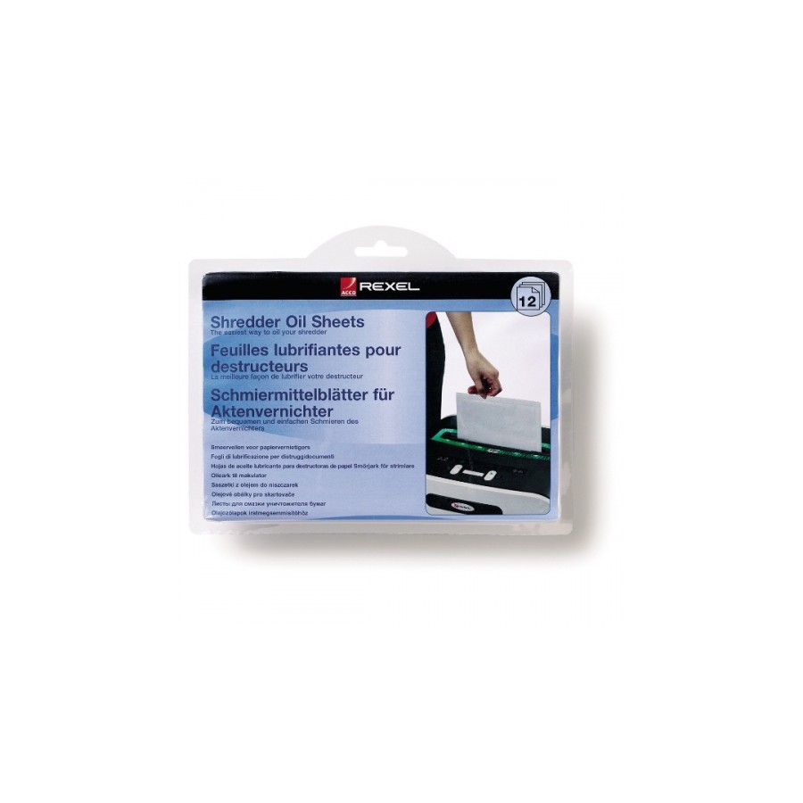 1773-PACK 12 LAMINAS LUBRICANTES PARA DESTRUCTORAS TAMANO A5 REXEL 2101948 1773-PACK 12 LAMINAS LUBRICANTES PARA DESTRUCTORAS TAMANO A5 REXEL 2101948