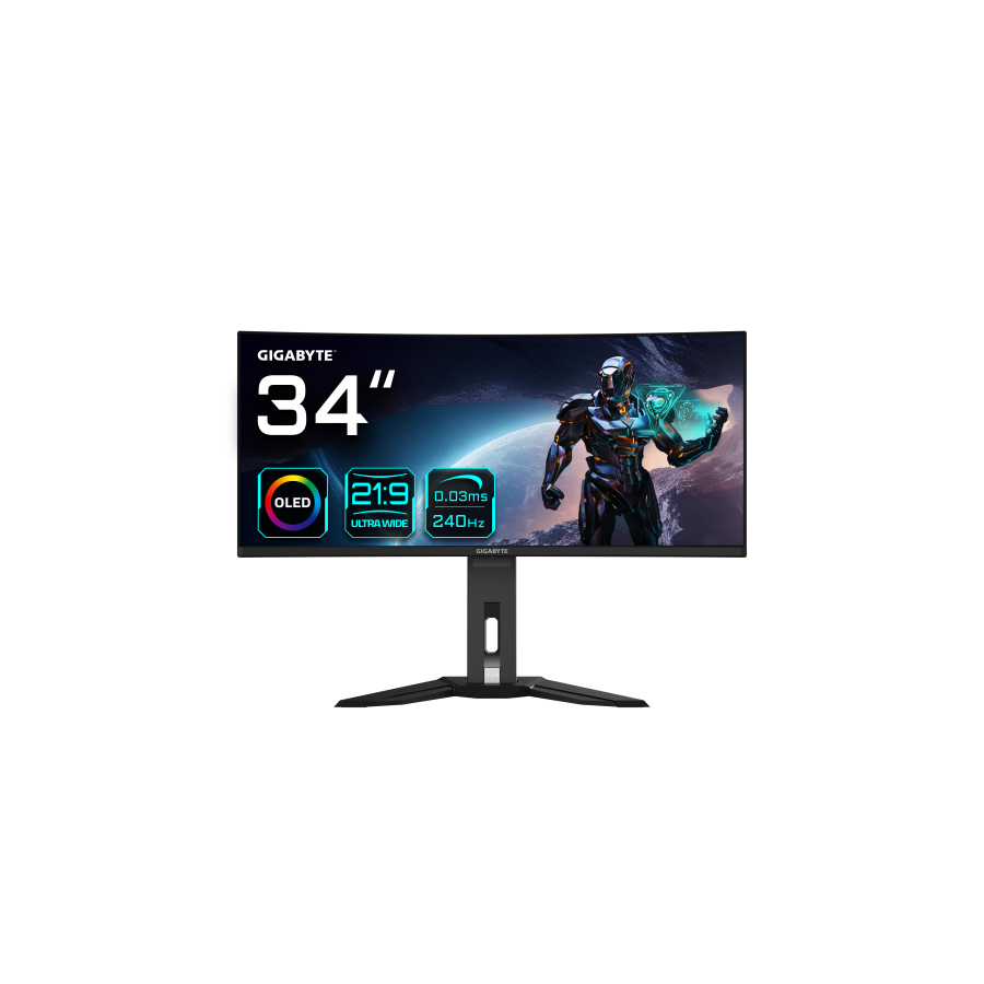 17954-Gigabyte MO34WQC2 pantalla para PC 86,4 cm (34") 3440 x 1440 Pixeles Wide Quad HD OLED Negro