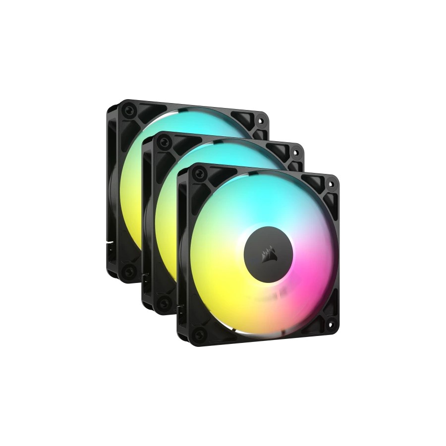 18011-Corsair RS120 ARGB Carcasa del ordenador Ventilador 12 cm Negro 3 pieza(s)