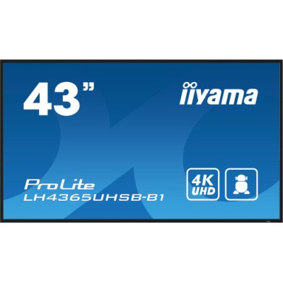 iiyama LH4365UHSB B1 pantalla de senalizacion Diseno de quiosco 108 cm 425 LED Wifi 800 cd m 4K Ultra HD Negro Procesador incor