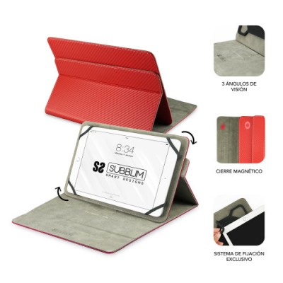 SUBBLIM Funda Tablet Rotate 360 Executive Case 101 Red