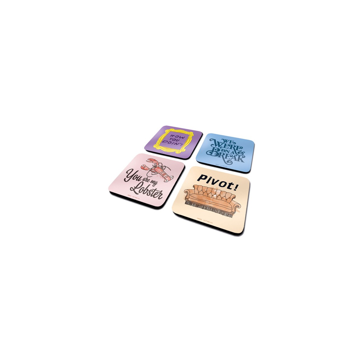 SET DE POSAVASOS FRIENDS FRASES PYRAMID INTERNATIONAL REDSTRING CSP0028