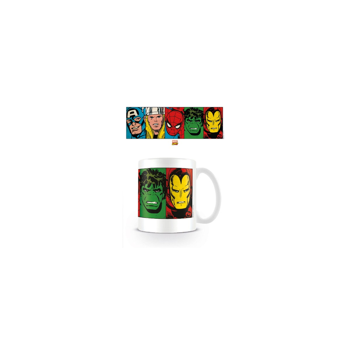 TAZA DESAYUNO MARVEL CARAS COMIC PYRAMID INTERNATIONAL REDSTRING MG23443