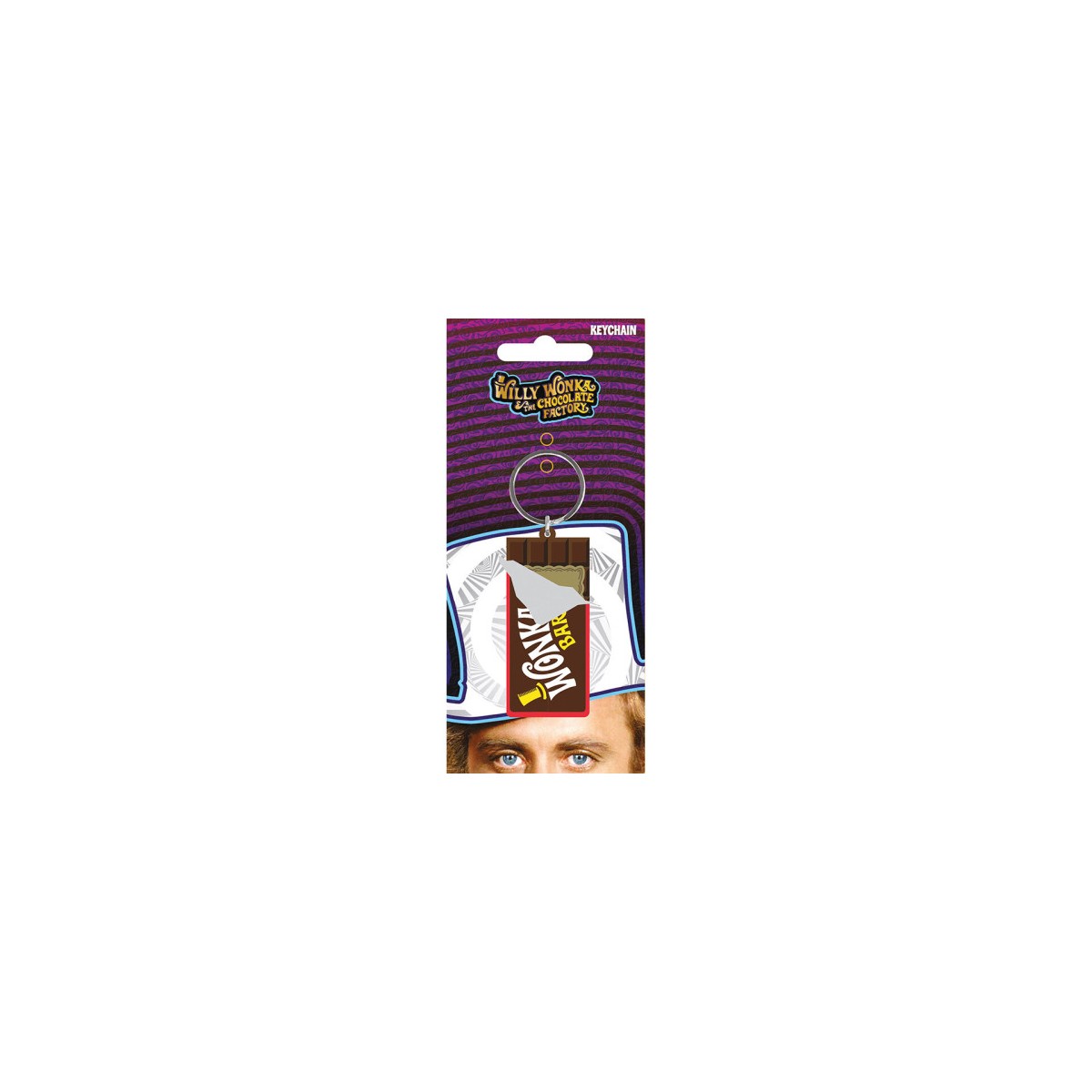 LLAVERO WILLY WONKA LOGO 6 CM PYRAMID REDSTRING RK39404C