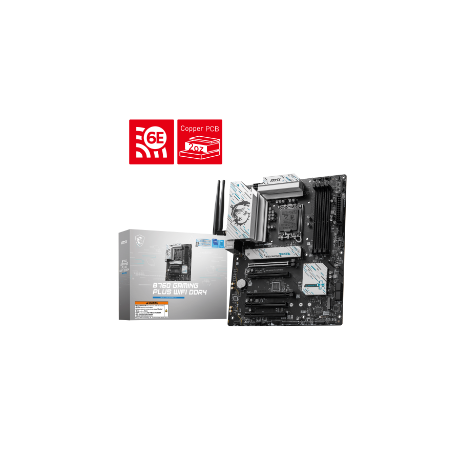 18749-PLACA MSI B760 GAMING PLUS WIFI DDR4,INTEL,1700,B760,4DDR4,192GB,HDMI+DP,4SATA+2M.2,6USB 3.2,2.5GB+WIFI6E+BT5.3,AT