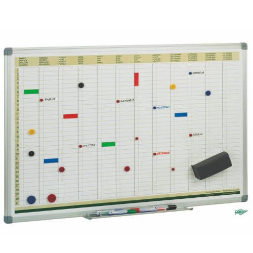 1876-PLANING ANUAL MAGNETICO CON MARCO DE ALUMINIO 60X90 CM. FAIBO PLA
