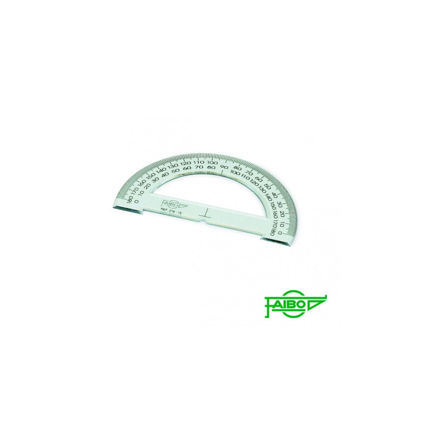 1902-SEMICIRCULO TRANSPARENTE EN PLASTICO INYECTADO GRADUADO Y BISELADO 15 CM. FAIBO 216 1902-SEMICIRCULO TRANSPARENTE EN PLASTICO INYECTADO GRADUADO Y BISELADO 15 CM. FAIBO 216