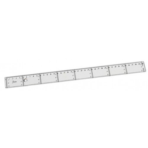1903-REGLA PLANA TRANSPARENTE EN PLASTICO INYECTADO GRADUADO Y BISELADO 40 CM. FAIBO 41140