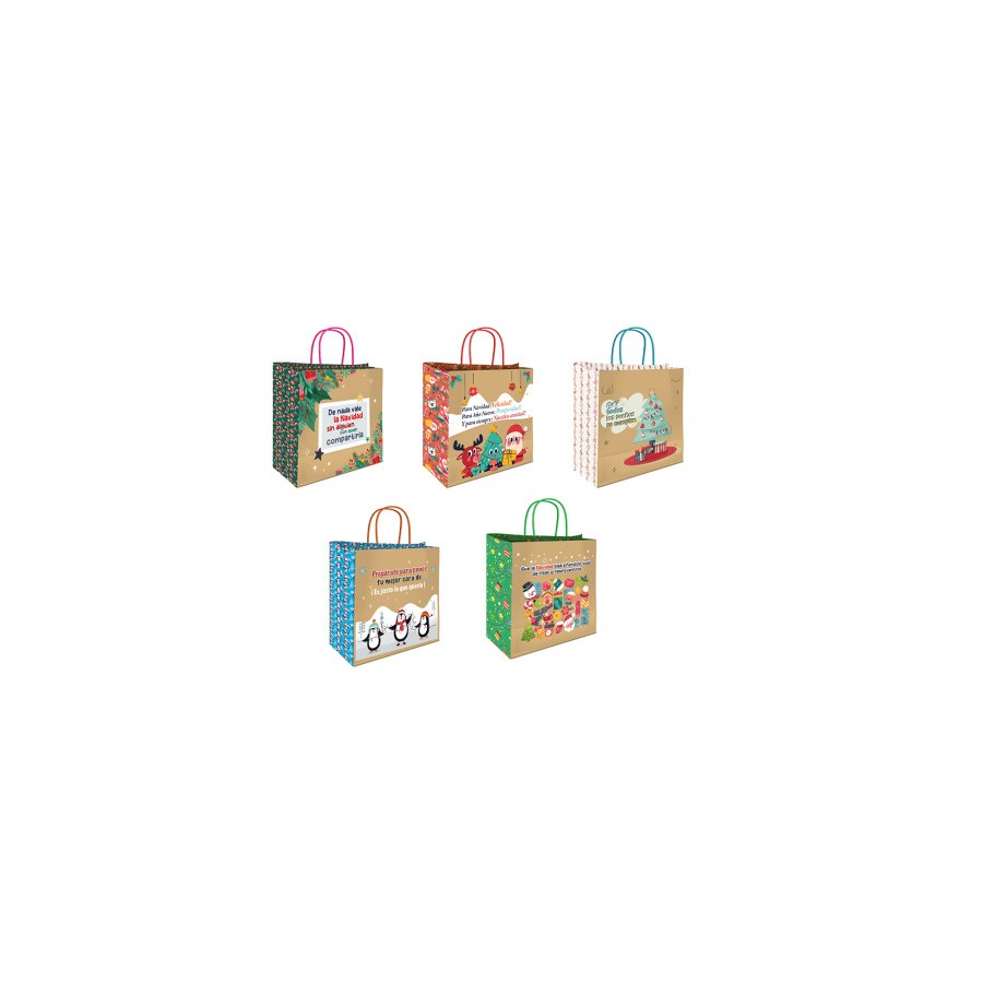 19380-BOLSA KRAFT NAVIDAD MENSAJES BISMARK 331662 19380-BOLSA KRAFT NAVIDAD MENSAJES BISMARK 331662