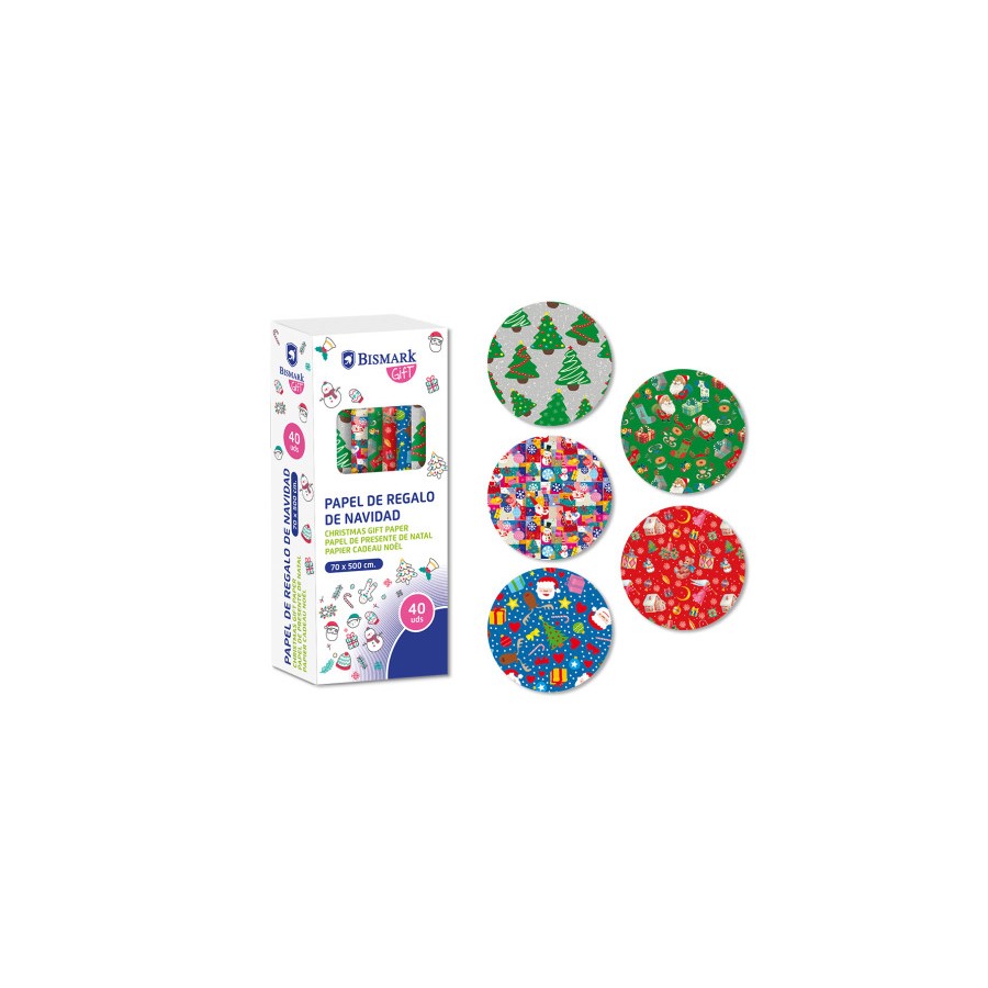 19388-PAPEL DE REGALO NAVIDAD JUGUETES 70X500 CM BISMARK 332996 19388-PAPEL DE REGALO NAVIDAD JUGUETES 70X500 CM BISMARK 332996