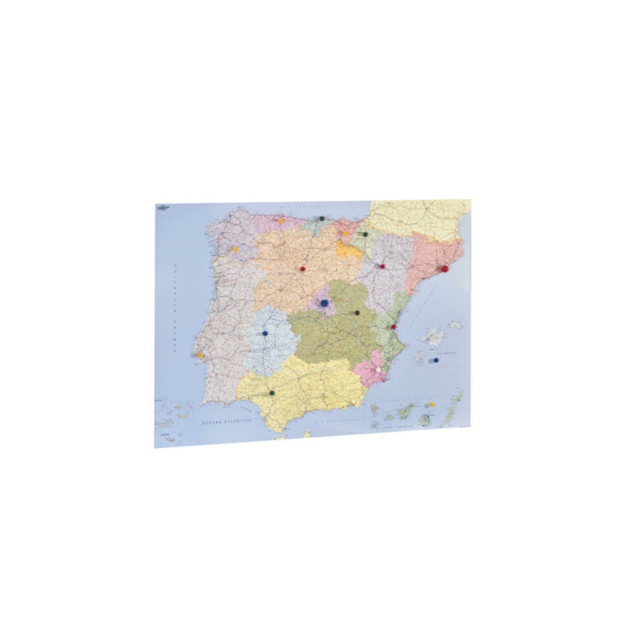 1945-MAPA ESPANA Y PORTUGAL PLASTIFICADO SIN MARCO ENROLLADO 103X129 CM. FAIBO 153G 1945-MAPA ESPANA Y PORTUGAL PLASTIFICADO SIN MARCO ENROLLADO 103X129 CM. FAIBO 153G