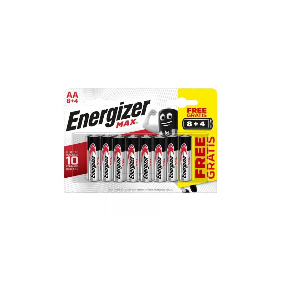 1957-BLISTER 8 + 4 PILAS MAX TIPO LR6 (AA) ENERGIZER E301531604