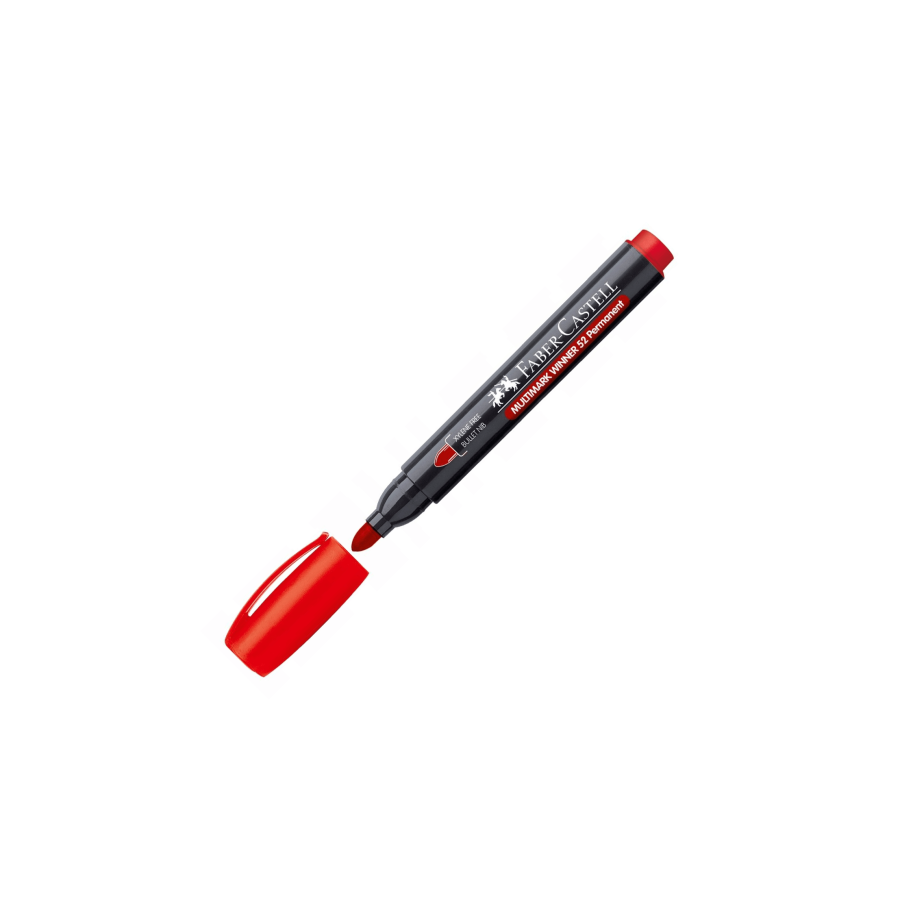 19743-MARCADOR MULTIMARK WINNER 23 ROJO PUNTA CONICA Y SIN CLIP FABER CASTELL 453323