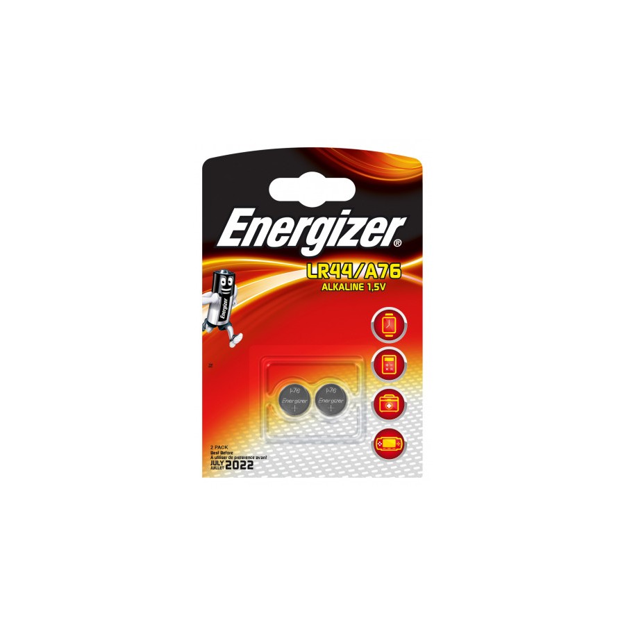 1977-BLISTER 2 PILAS DE BOTON MODELO A76/LR44 ENERGIZER 639317