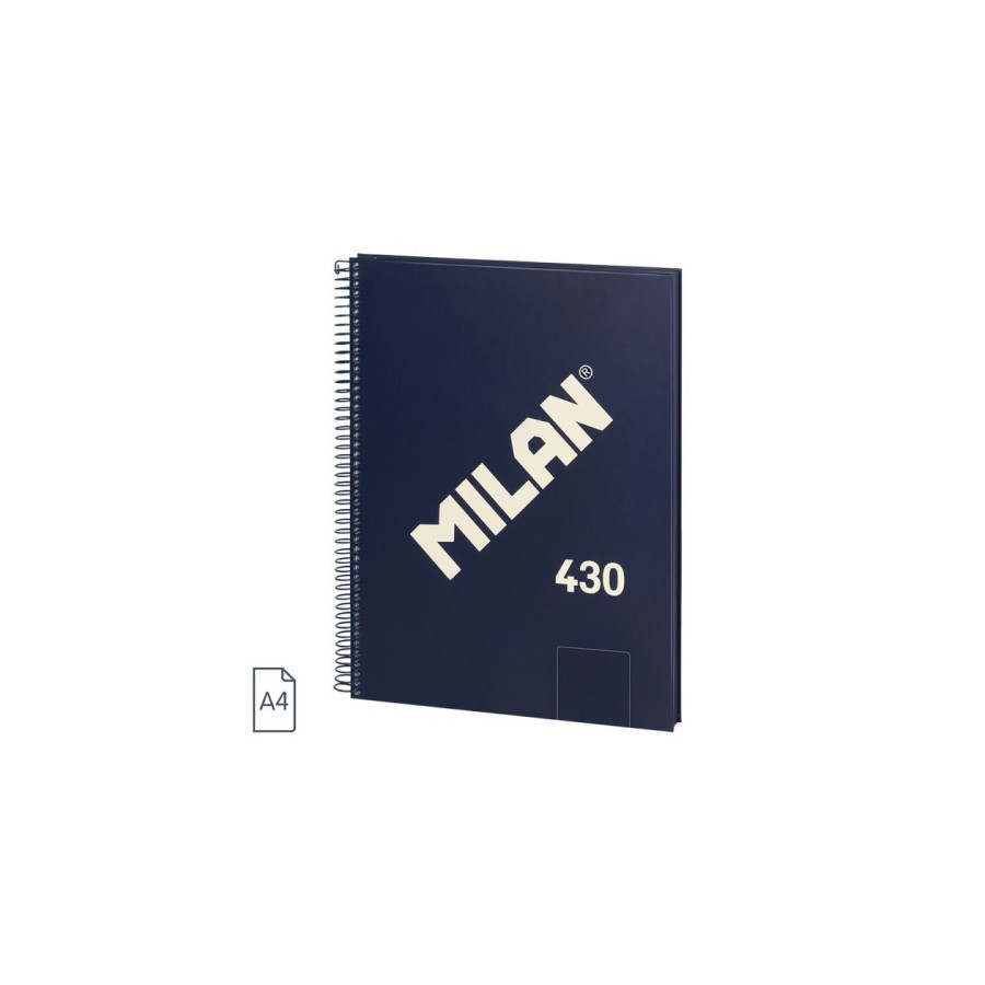 19855-CUADERNO A4 CON ESPIRAL Y TAPA DURA, 80 HOJAS BLANCAS DE 95 GR/M, COLECCION 430 SINCE 1918, AZUL MILAN 57141E80B