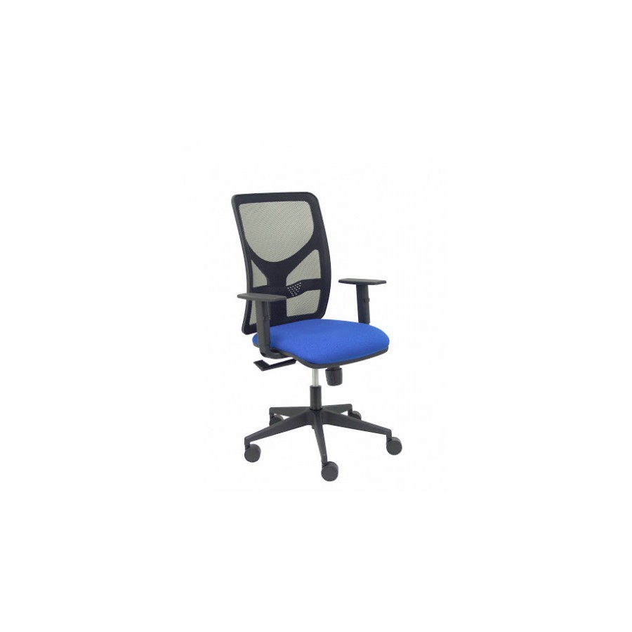 1999-SILLA MODELO MOTILLA MALLA NEGRA BRAZO REGULABLE ASIENTO BALI AZUL PIQUERAS Y CRESPO 21SBALI229B10