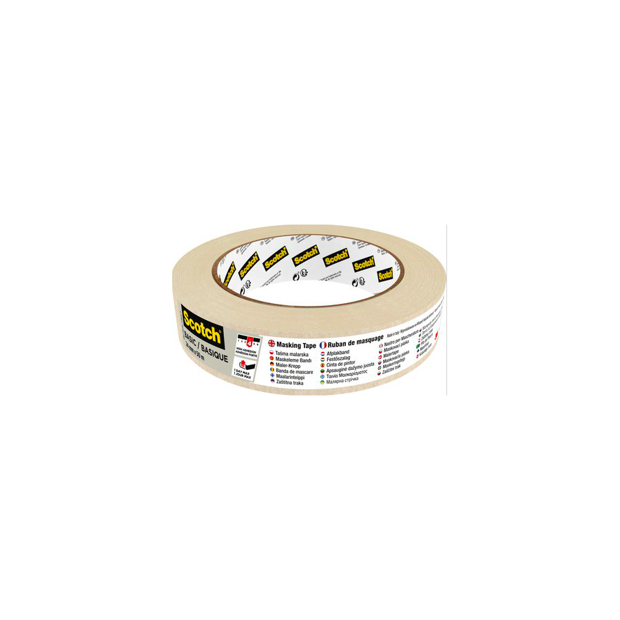 20295-ROLLO CINTA ADHESIVA DE ENMASCARAR PINTOR BASIC 24MM X 50M SCOTCH 7100333168